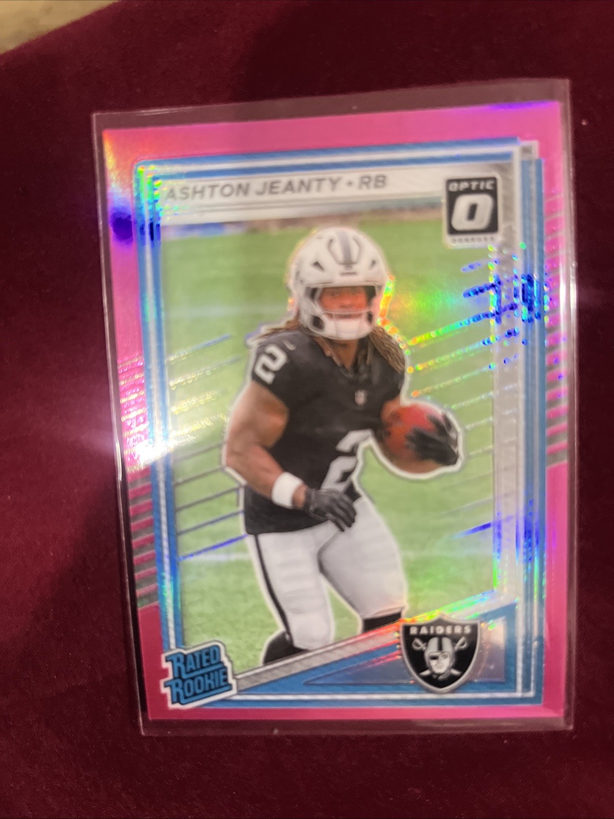 2025 Panini Donruss - Rated Rookie Ashton Jeanty #305 Optic Preview Pink Prizm