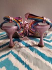 Metallic Pink Multicolor Knot Heeled Sandals — photo 3
