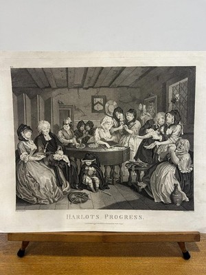18. Jh. WILLIAM HOGARTH 1697 - 1764 HUREN FORTSCHRITTSSTICH 1798 SATIRE