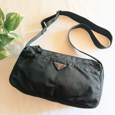 Borsa a tracolla PRADA in pelle nylon originale nera donna Italia articolo...