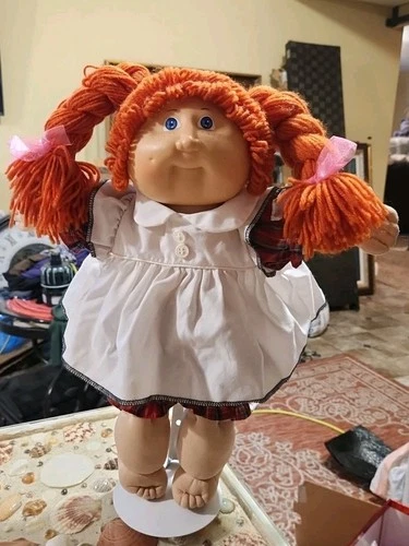 Cabbage Patch Kid HM #2, Red Braided Hair, Blue Eyes, Freckles Red Plaid Dress