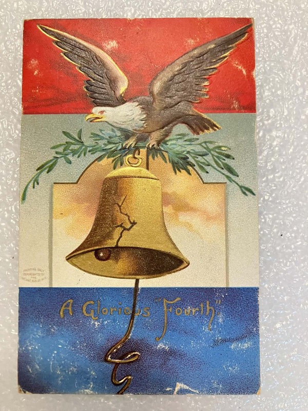 Vintage Clapsaddle Bald Eagle 4th of July  Postcard Early 1900s