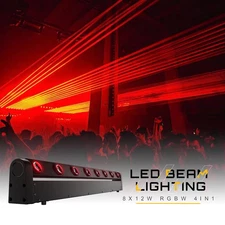 8x12W RGBW Multicolor LED Bar Beam Moving Head Lights With Flight Case For DJ's