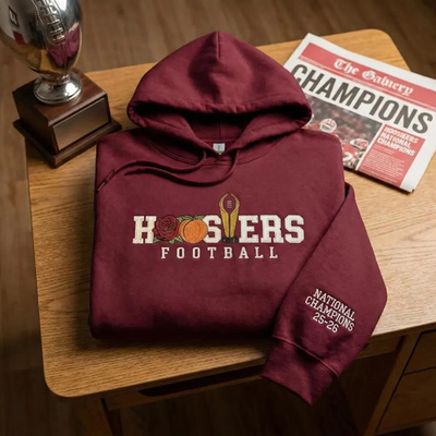 #ad #ad HOT Hoosier national champions 2026 Hoodie All Print Retro IU Football $38.95