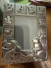 Vintage Godinger Silver Plated Baby Album Photo Pages 4 x 6 Bunnies