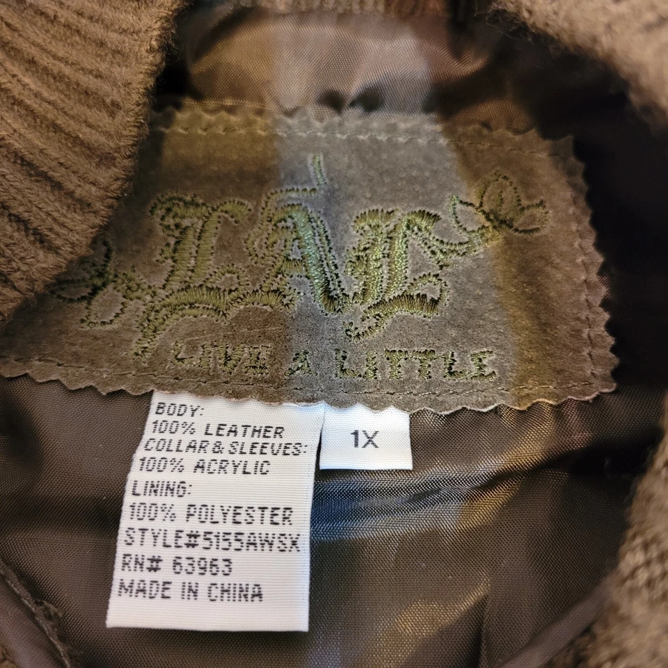 Live A Little, Suede Sweater Jacket, Size 1X - Image 3 of 4