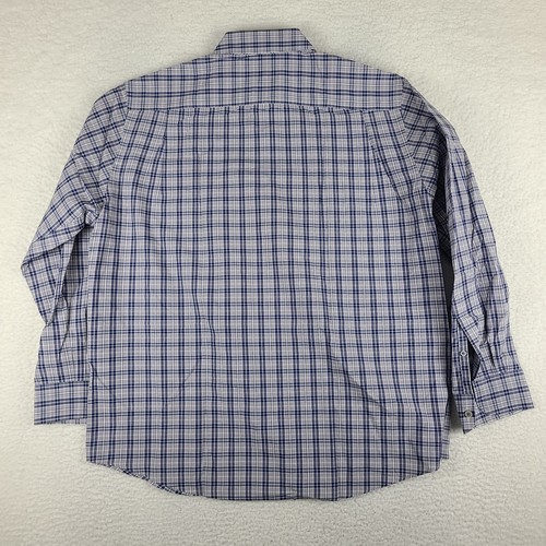 Jos A Bank Traveler Shirt Men Large Blue Gray Tailored Fit Travel Tech Button Up - Picture 8 of 10