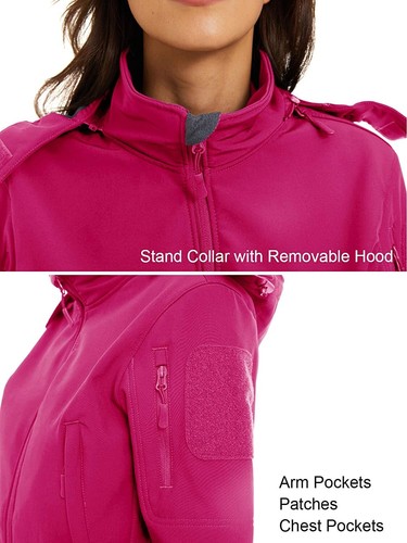 Womens Waterproof Jacket Lightweight Outdoor Hiking Detachable Hooded Sport Coat - Picture 4 of 47