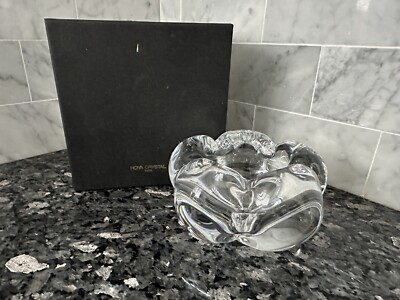 Vintage Hoya Handmade Clear Crystal Decorative Votive Candleholder NIB