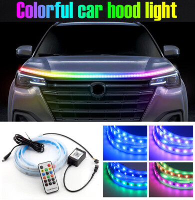 BT Hood Tailgate Dynamic Flow Chase Dream Rainbow RGB Neon Strip Lamp for Ford