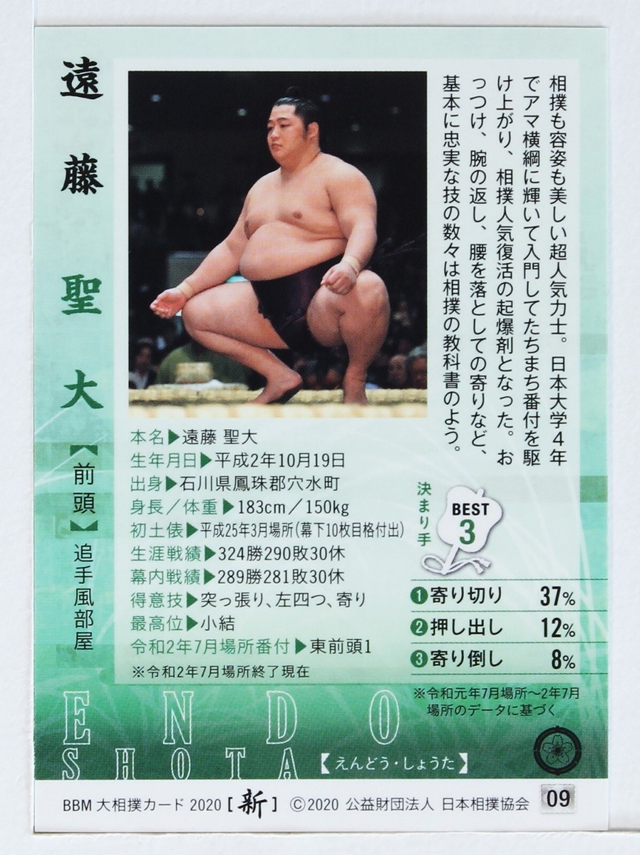 ENDO SHOTA (Maegashira) - 2020 BBM Sumo Wrestling Trading Card