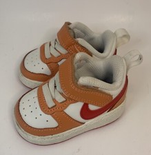 Toddler NIKE Court Borough Low 2 'Sail Hot Curry' BQ5453-119 Size 2C Baby Shoes