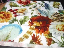  FALL FLORAL  WALL TAPESTRY, FABRIC TABLECLOTH , TABLE THROW 51" X 59" #A31