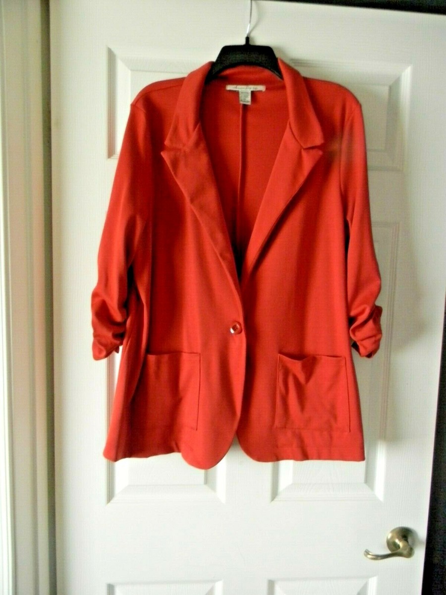 American Rag, Women's Blazer/Jacket, Rust 1X, Button 3/4