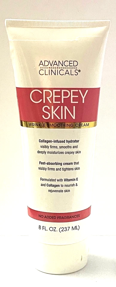 Advanced Clinicals Crepey Skin, crema suavizante de arrugas, 8 fl oz sellada Foto 3 de 4