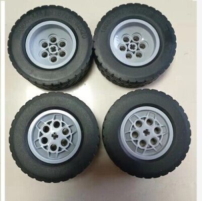 4 X Technic Parts Tire Wheel 32019 86652 Set Wheels Tires 62.4x20 & Rims 43.2x18