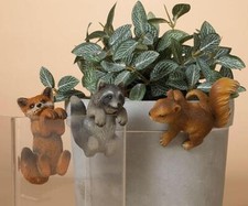 Miniature Fairy Garden Raccoon, Squirrel & Red Fox Pot Hugger Set-Buy 3 Save $5
