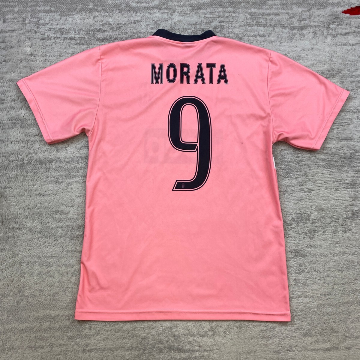 Alvaro Morata Juventus Jersey Medium Pink White #9 Soccer Football