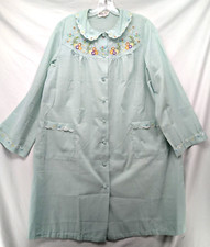 Vintage 70s Lily Hand Embroidered Floral Sz 36 Night Coat Night gown
