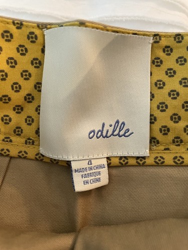 Anthropologie Odille Skirt Womens Tan Brown Belt Cotton Knee Length Size 4 - Picture 4 of 6