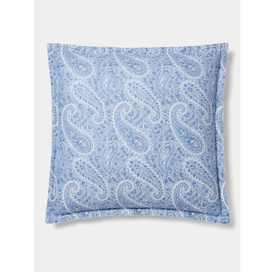 Ralph Lauren Bantry Azul Paisley Algodón Franela EURO Almohada Falsa 26"x 26" $125 Foto 2 de 4