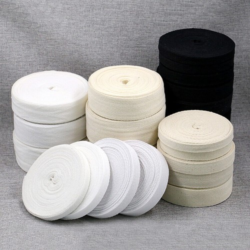10-50mm Cotton Herringbone Tape Twill Webbing Tape Sew Strap DIY Apron Bunting - Picture 1 of 20
