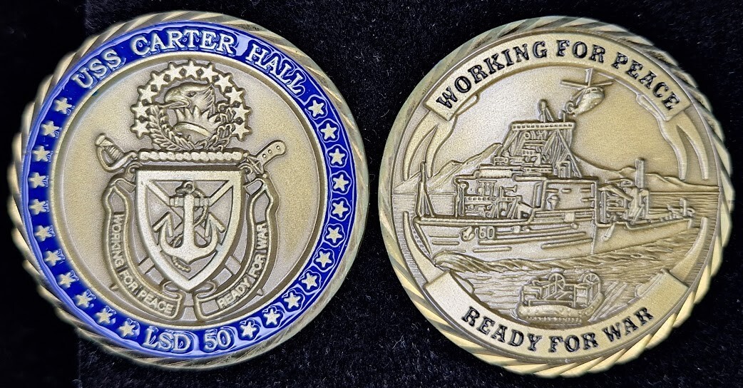 LSD-50 USS CARTER HALL - Working for Peace, Ready for War - Navy Challenge Coin