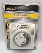 Defiant Indoor Plug-In Heavy Duty Mechanical Timer 15A 125V 1875W 458431
