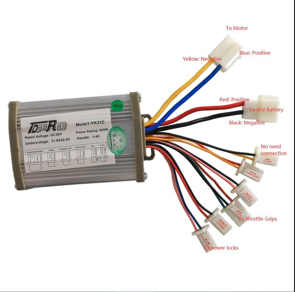 36v 800 w Kit Electric Motor Controller Battery Brush Motor for DIY E-bike Razor