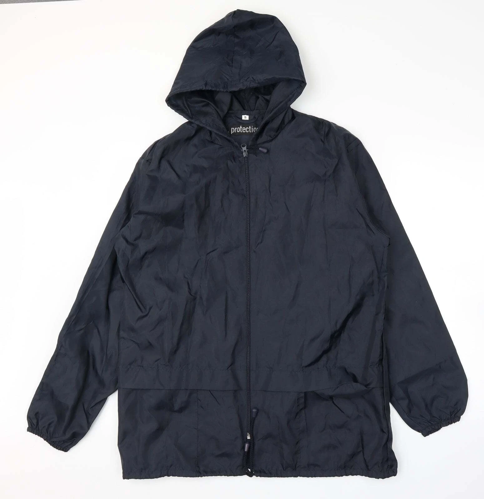 Protection Mens Blue Rain Coat Size S Zip