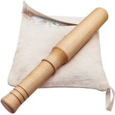 BIG-SHOT 13.75" Hard Maple Muddler Mallet & Lewis Ice Bag Kit | Wooden Mojito Mu