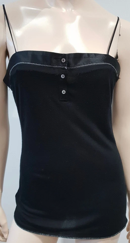 DEVELOPMENT BY ERICA DAVIES Black Satin Trim Sleeveless Cami Tank Vest Top M - Image 2 of 4