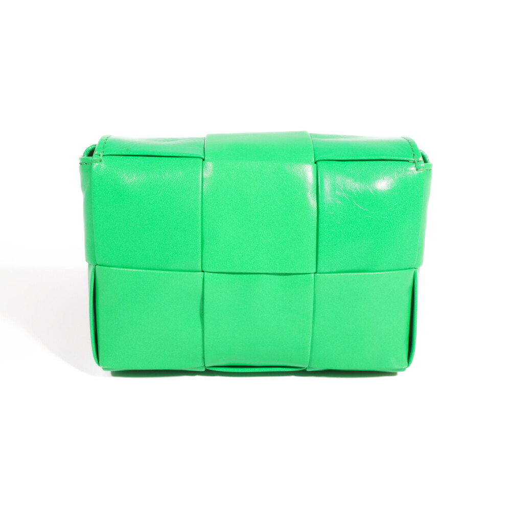 BOTTEGA VENETA Candy Cassette Shoulder Bag Green Leather BOTTEGA VENETA Candy Cassette Shoulder Bag Green Leather