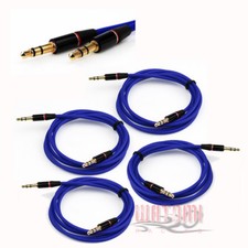 4X 3.5MM AUX MALE AUDIO EXTENSION CABLE CORD BLUE FOR GALAXY S4 S3 NOTE 3 NEXUS