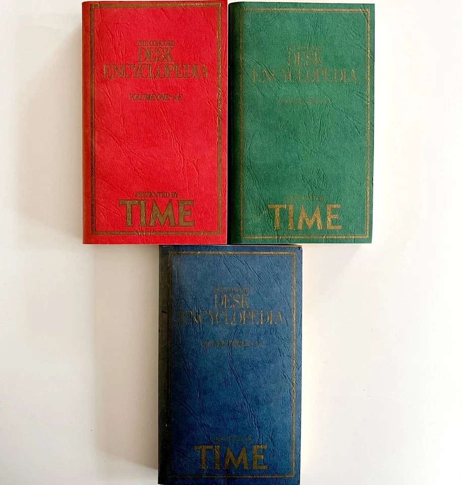 Time Concord Desk Encyclopedia 3 Volume Set With Case Vintage 1982 Complete E6 - Image 2 of 4