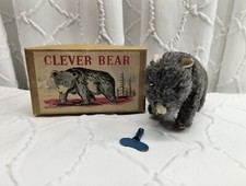 Cleaver Bear Wind Up Toy With Original Box  Key Occupied Japan