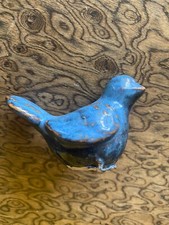 Miniature Bluebird Figurine Ceramic