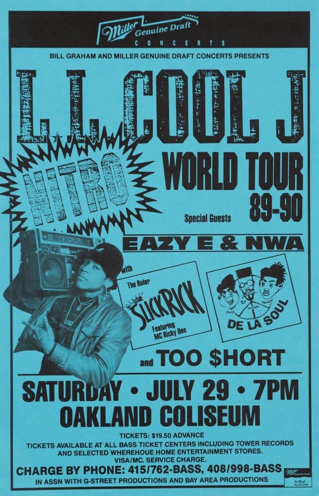 1989 EAZY-E/LL COOL J NITRO TOUR TICKET 8/4/89 ICE CUBE 1989 EAZY-E/LL COOL J NITRO TOUR TICKET 8/4/89 ICE CUBE