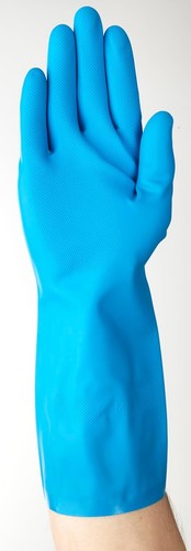 Ansell Marigold Ultra Heavy Duty Strong Blue Nitrile Rubber Reusable Gloves - Picture 3 of 8