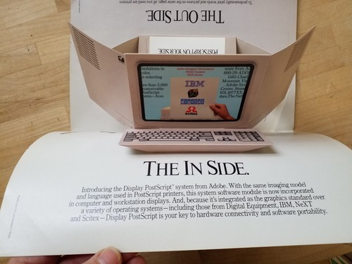Vintage 1988 Adobe Postscript Folding Pop-up MAGAZINE PRINT AD Insert - Picture 4 of 7