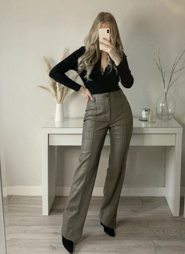 Aggregate 61+ high waisted leather pants zara best in.eteachers