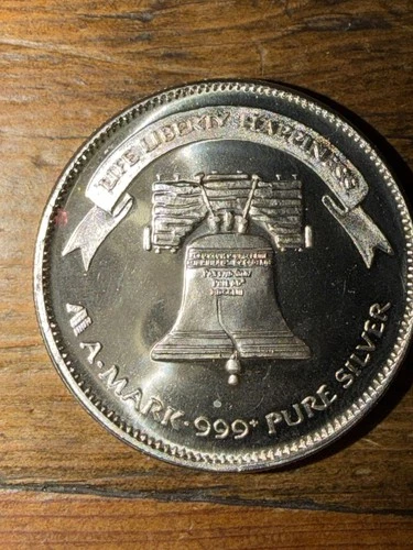 A-Mark Liberty Silver Round 1985 1 Troy Ounce .999 Fine Silver Coin