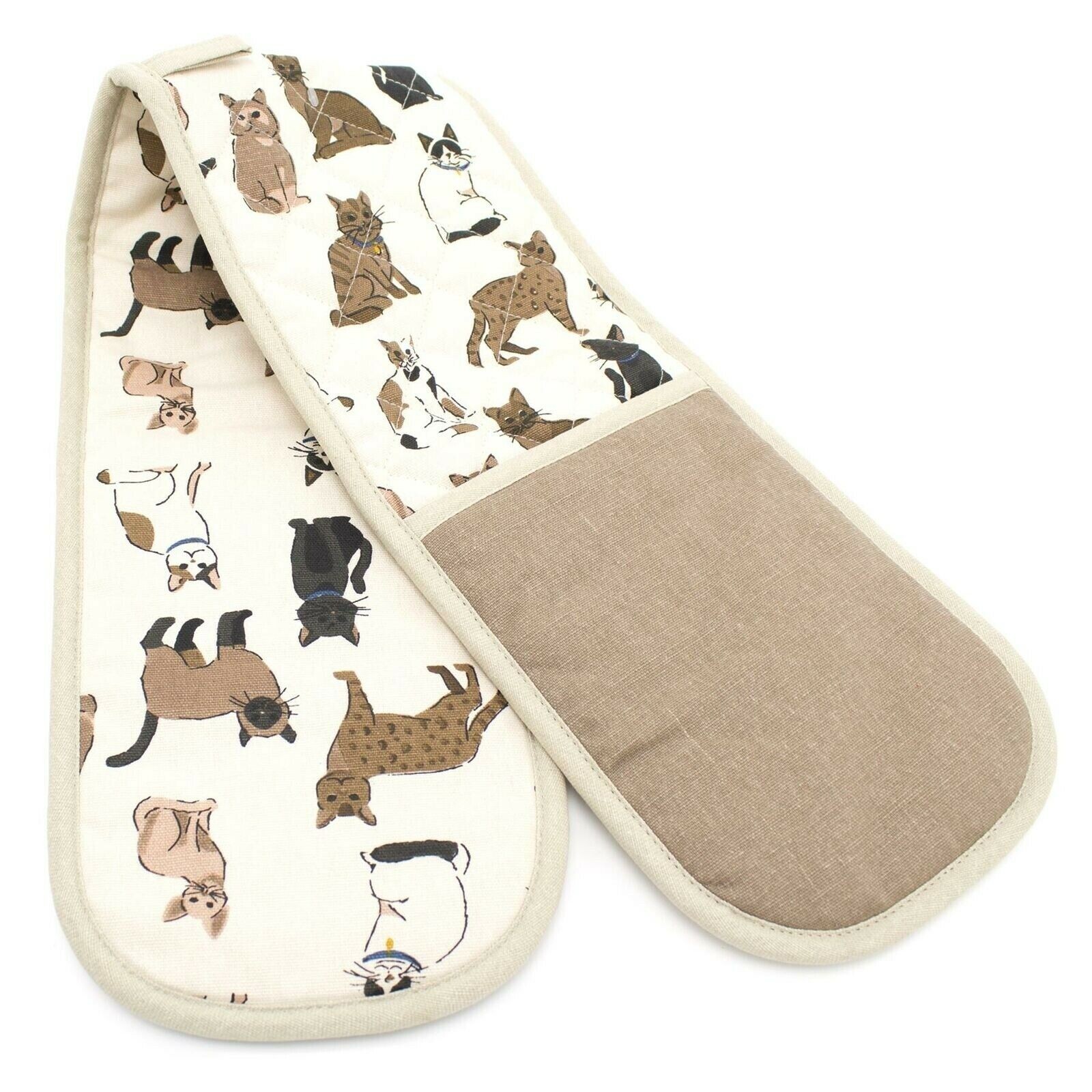 Cat Heat Resistant Double Oven Glove - BBQ Cooking Baking Protective Mitt