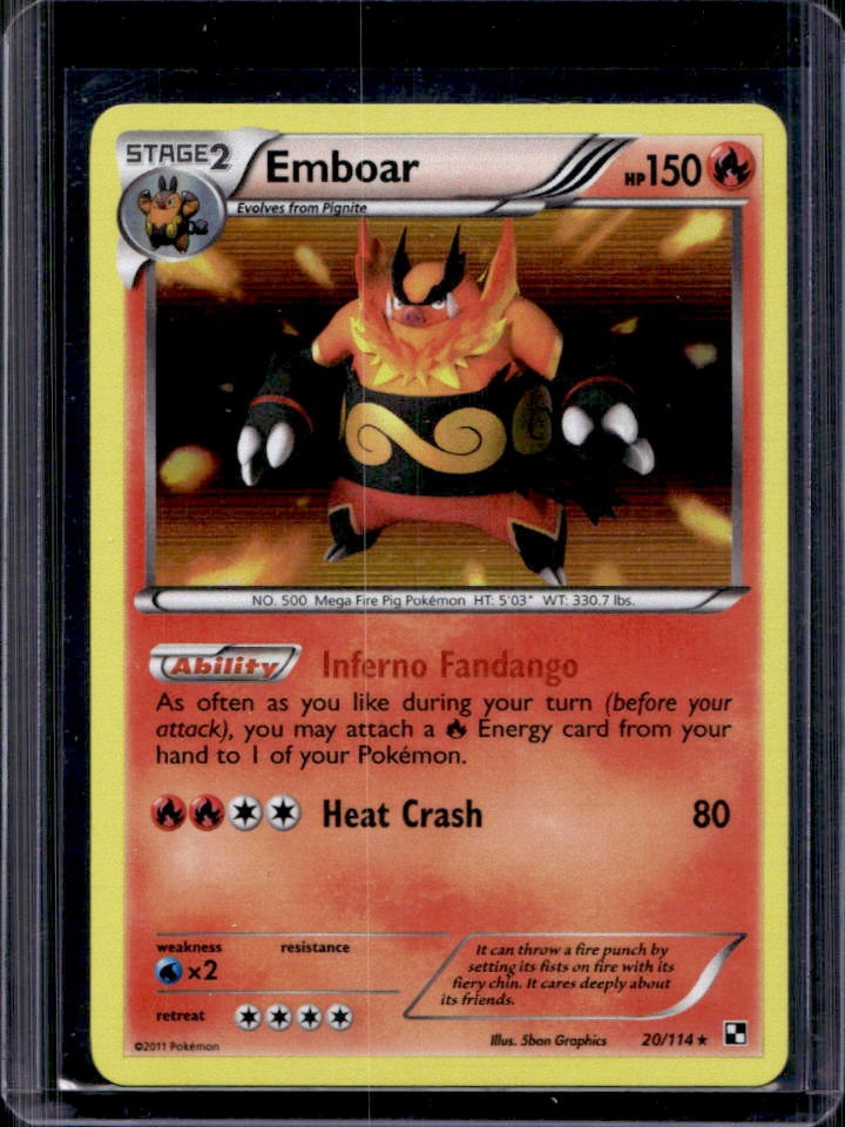 2011 Pokemon Black & White Emboar #20/114