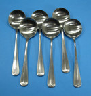 Lot of 6 Rogers Jefferson Manor Round Bowl Soup Spoons Stainless Steel