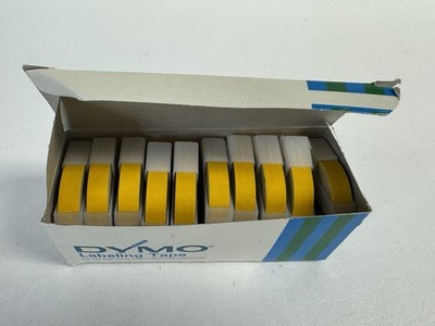 VTG Dymo Labeling Tape Cartridge 3/8'' x 12' New  - Glossy Yellow - Box Of 10