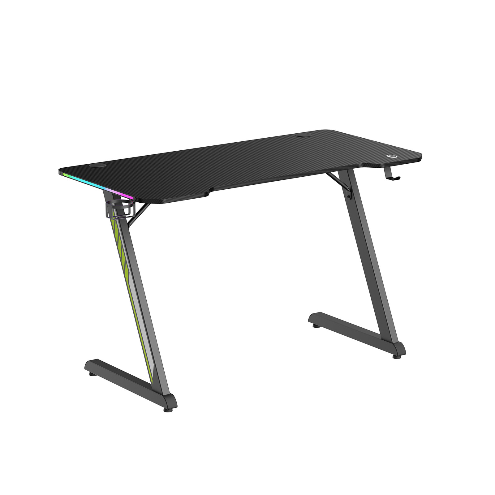 Bureau Gaming avec éclairage RGB Noir : Table de jeu PC LED et ergonomique