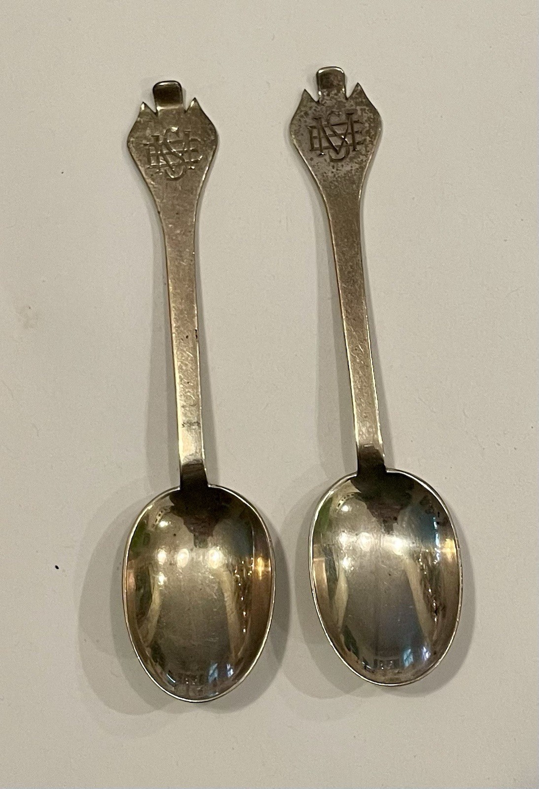 Sterling Silver Rattail Jam Spoons 4” Long Set of 2 Sheffield 1932 30g Vintage