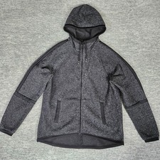Nike Full Zip Hoodie Women's M Black Grey Marled High-Low Textured BV5266-010