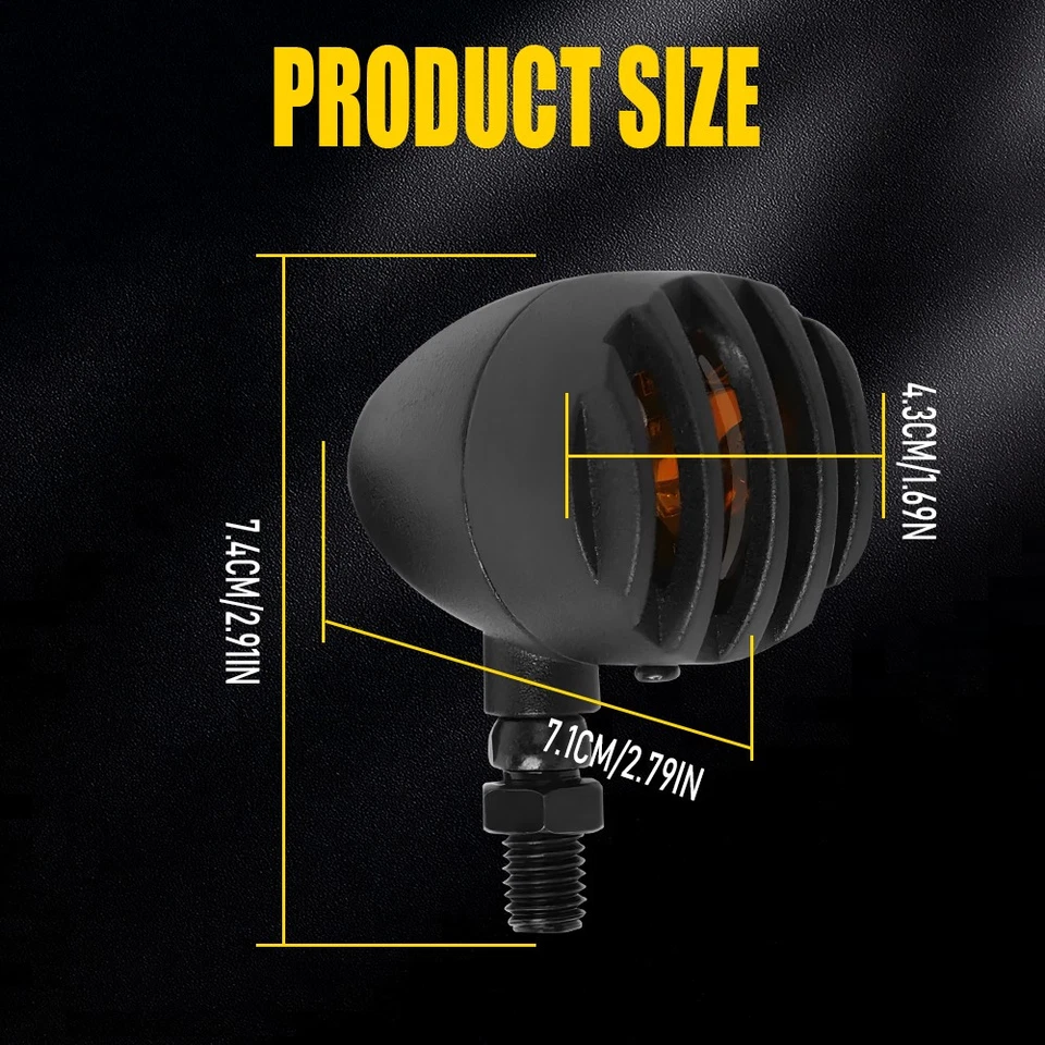 2X Indicador de luz intermitente LED de giro para motocicleta Honda Shadow Yamaha J Foto 4 de 4